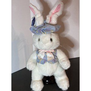 12" VINTAGE APPLAUSE WHITE EASTER BUNNY RABBIT STUFFED ANIMAL TOY PLUSH EAR TAG